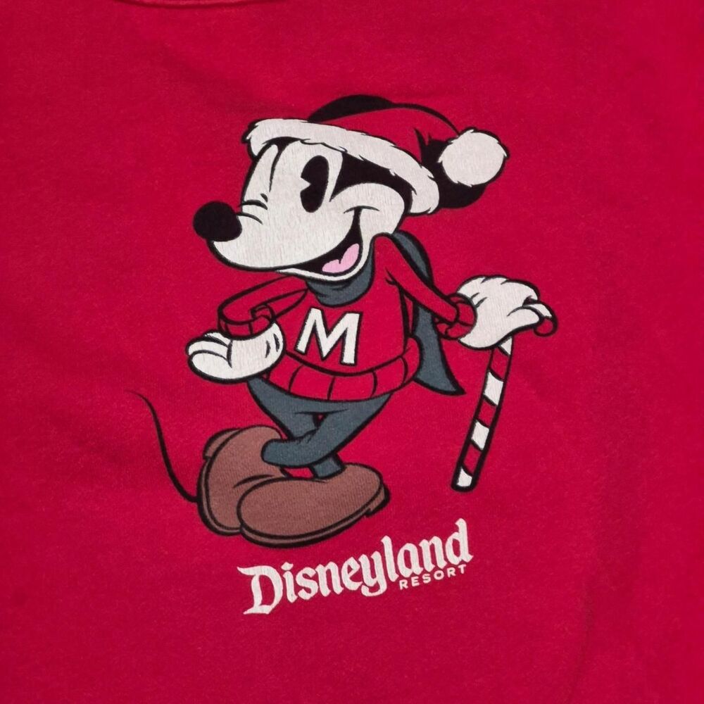 Disney Women's Red and White Mickey Christmas Sweatshirt Size XS